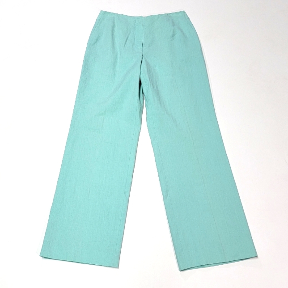 TALBOTS ♡ Gorgeous Aqua Fully Lined Italian Linen Stretch Dress Pants 4 Petite